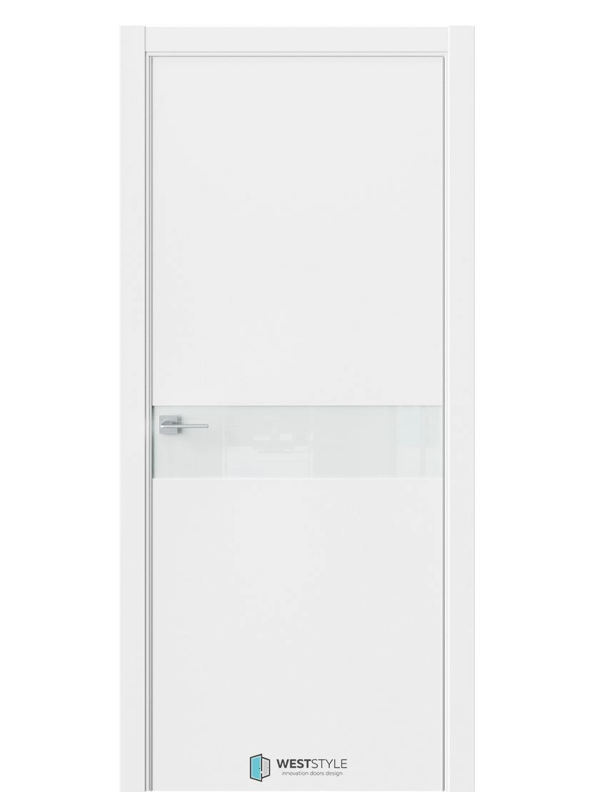 Межкомнатная дверь WestStyle Industrial IN1 ДО Lacobel Белое Белый матовый