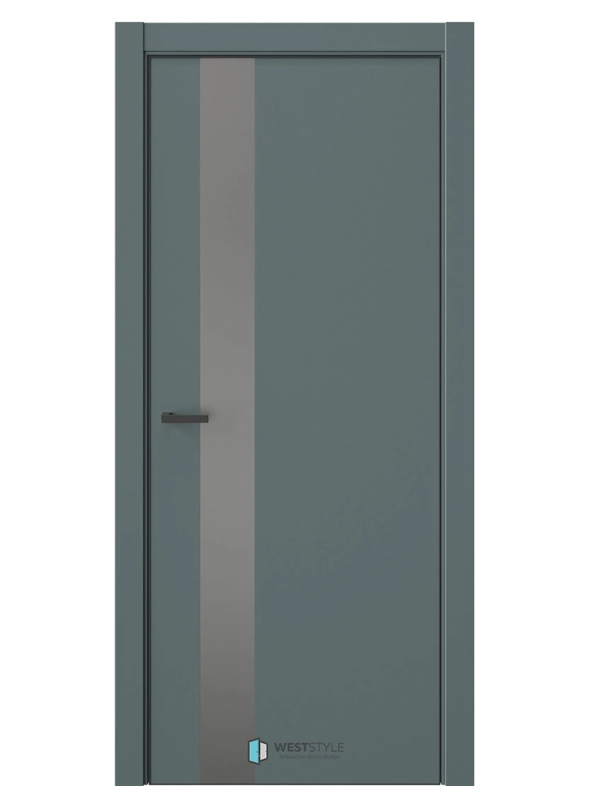 Межкомнатная дверь WestStyle Industrial IN2 ДО Зеркало сатин графит Нефритовый сад